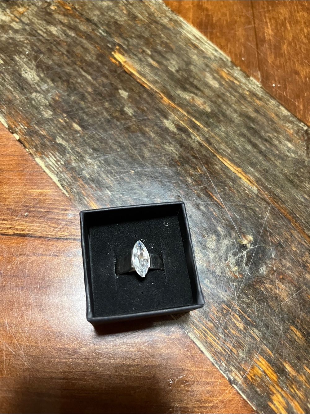 Château d´Argent sterling silver 925 ring with marquise crystal - Size 8